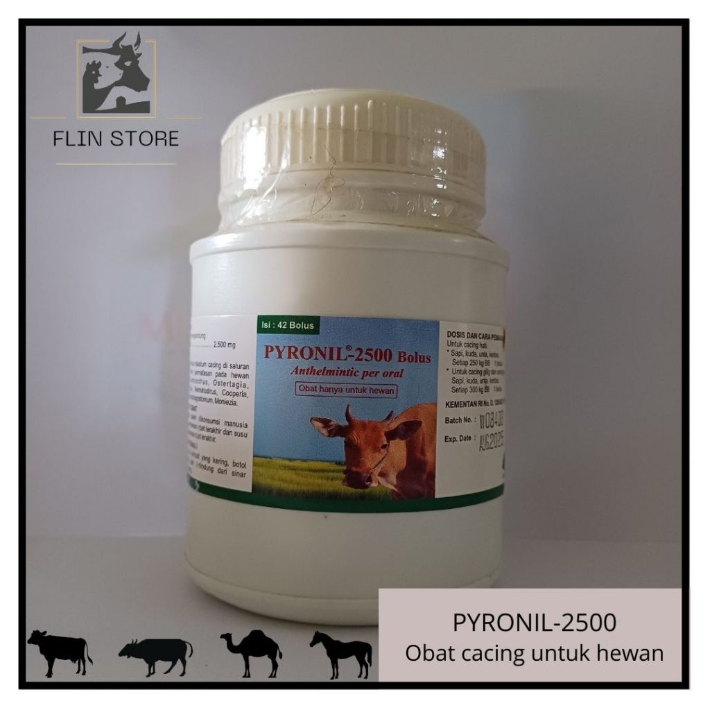 Pyronil 2500 (Isi 42 Bolus) Pyridam – Obat cacing untuk ruminansia