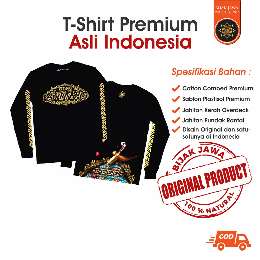 KAOS BIJAK JAWA WONG JAWA FLORAL LENGAN PANJANG