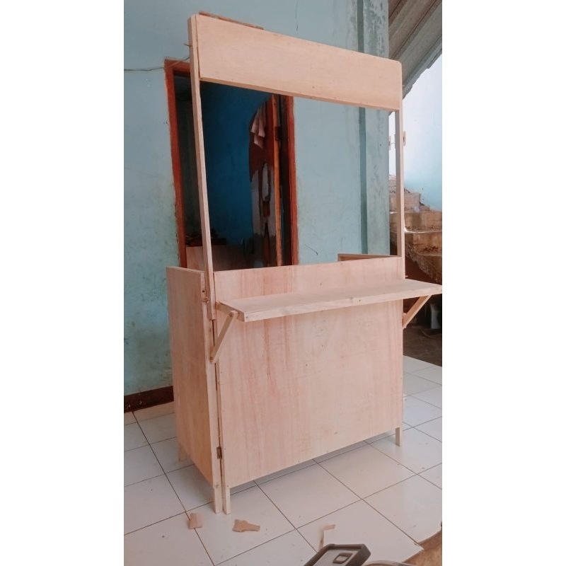 MEJA LIPAT/BOTH PORTABLE POLOS  +PAPAN DEPAN