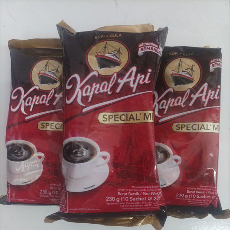 

Kapal Api Special Mix 1 Renceng (10 sachet) Kopi hitam +Gula 23gr