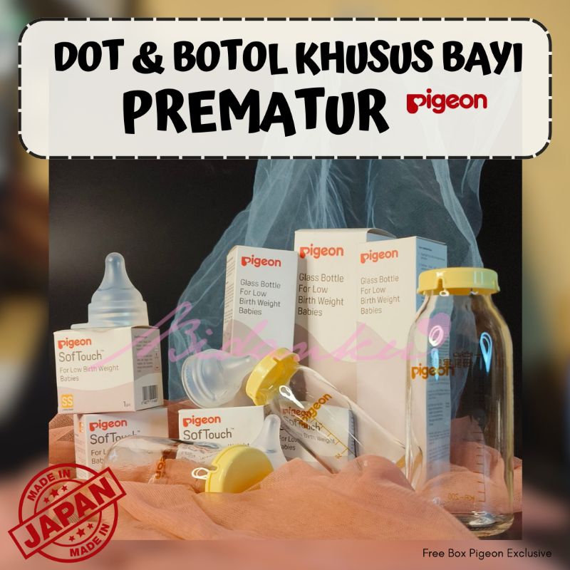 PAKET BOTOL & DOT BAYI PREMATUR 5 IN 1 ORIGINAL PIGEON