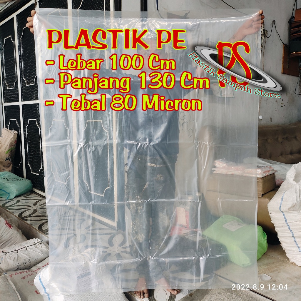 Kantong Plastik PE Tebal 80 Micron Platik Bening 100 x 130 Cm , Platik PE Bening 100 x 130 Cm Tebal 