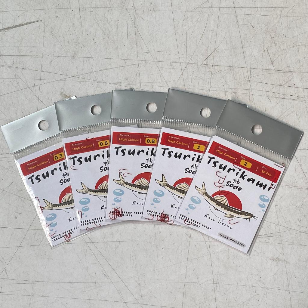 KAIL TSURIKAMI SODE NON LUBANG KAIL UCENG WADERAN KAIL KECIL MICROFISHING KAIL WARNA MERAH TSURIKAMI