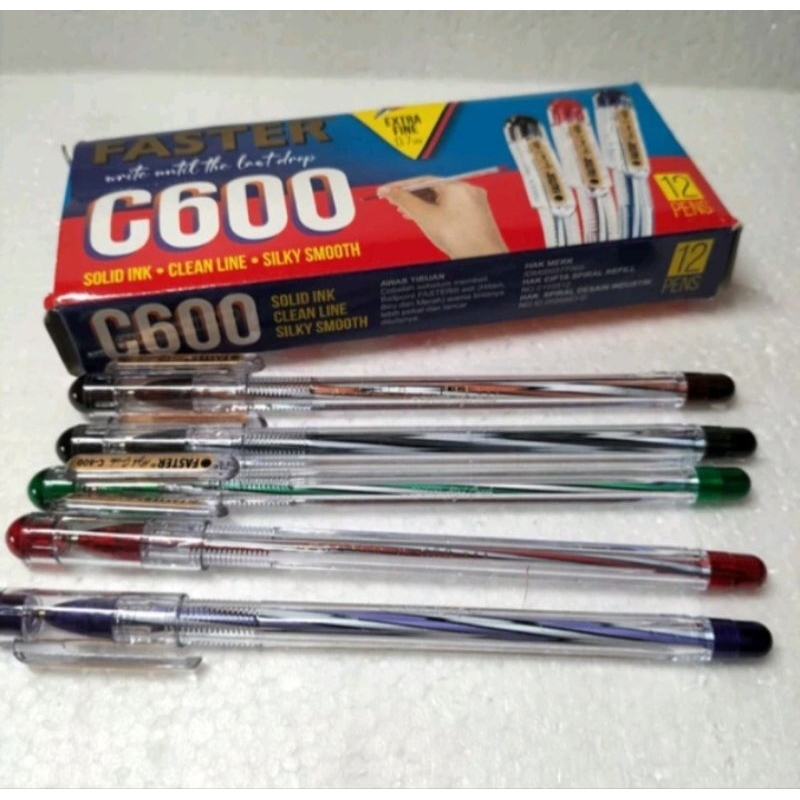 

Pulpen Faster C600 0.7 mm Extra Fine Pena Pen Ball Point Bolpen 0.7 mm