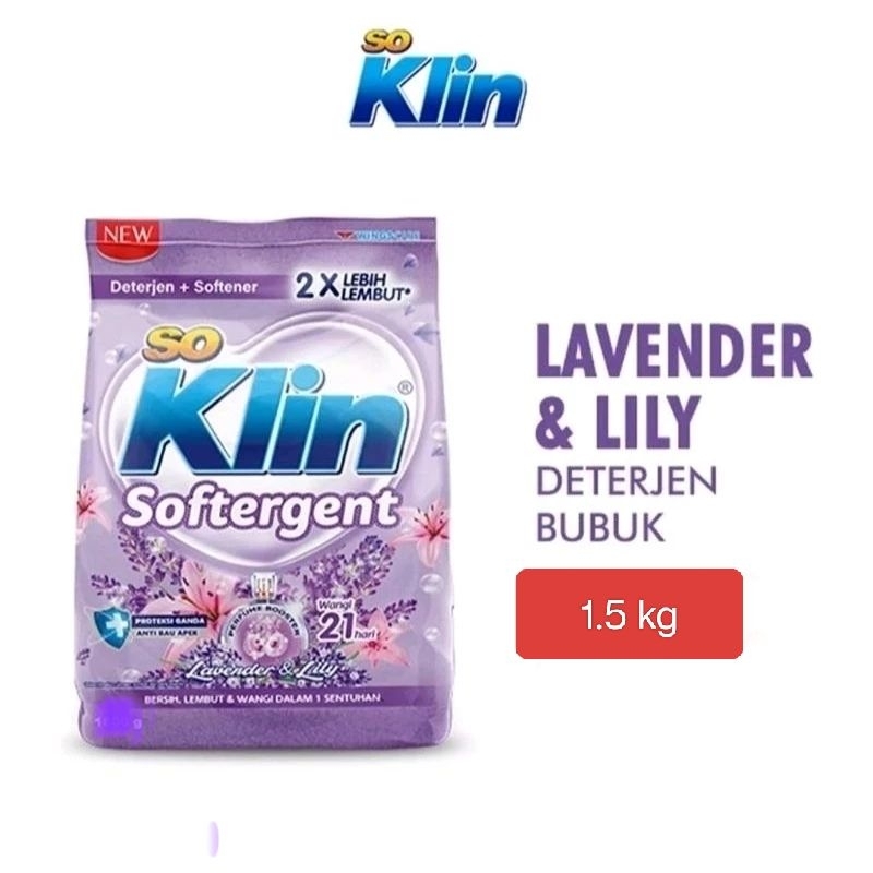 soklin softergent 1,5kg / soklin detergent bubuk