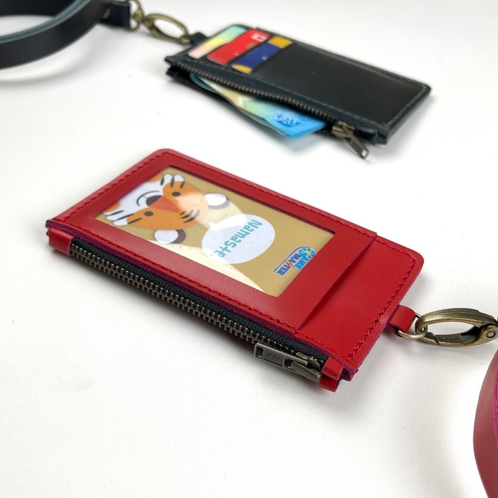 

Gantungan dompet ID card holder kulit tali lanyard name tag