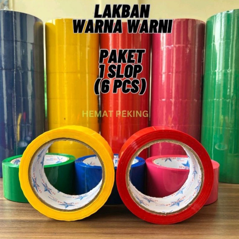 

Lakban Warna Warni 45 x 9 y OPP Color Tape 1 Slop isi 6 pcs KODE H2N9