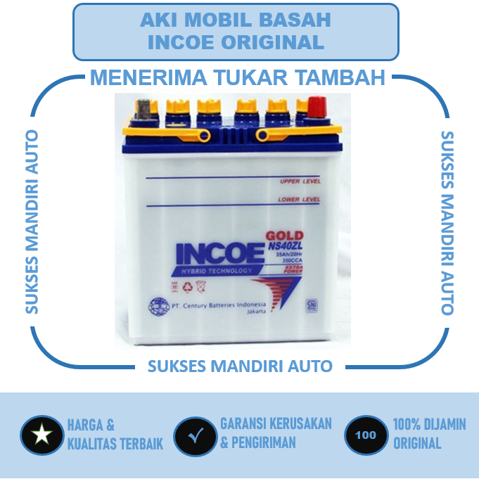 Aki Mobil Agya & Ayla INCOE NS40ZL