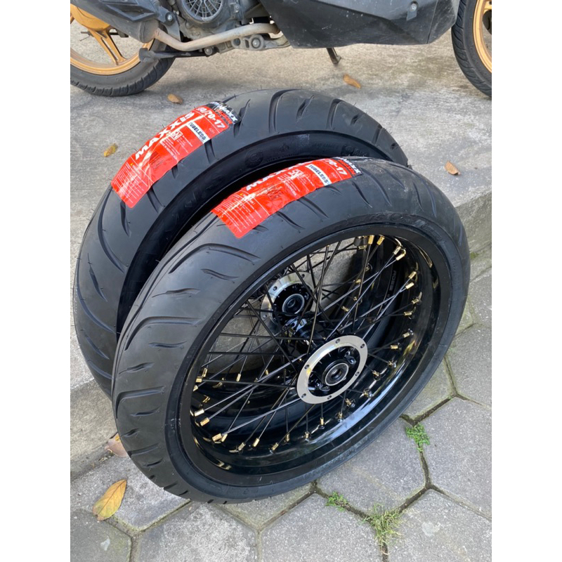 whellset klx supermoto roda set supermoto lebar 300/350