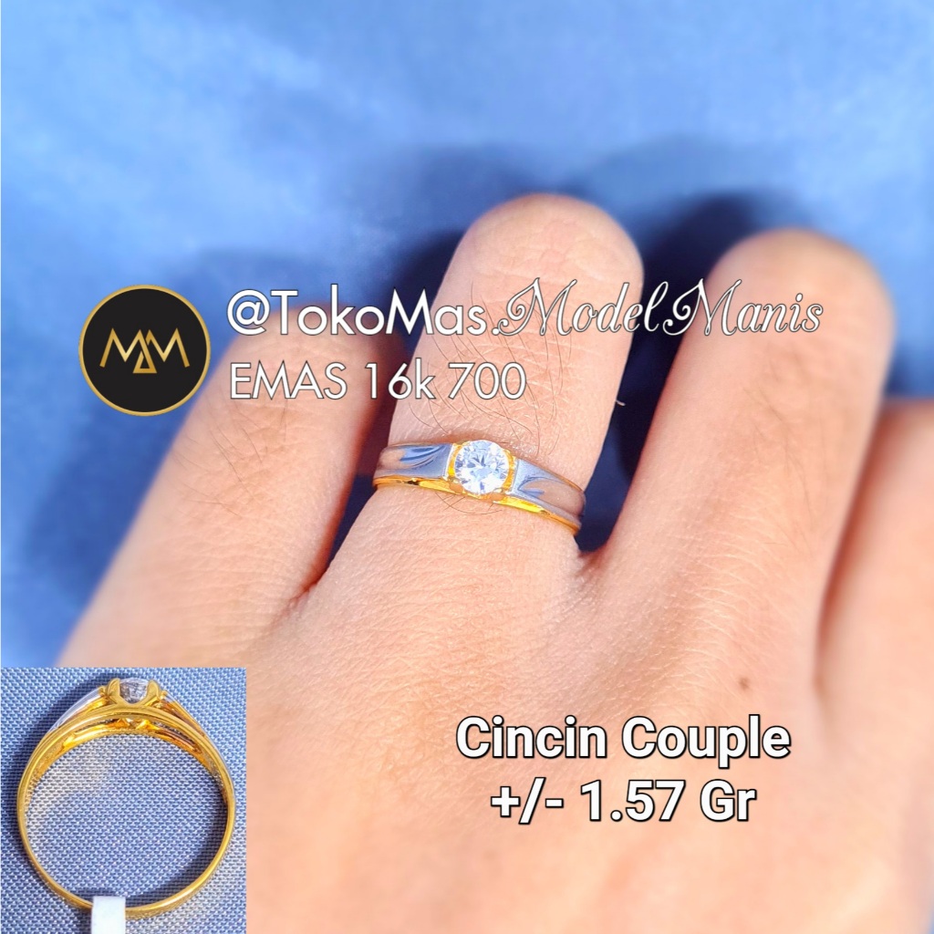 Cincin Couple Wedding Motif Emas Kuning 700 kadar 16k
