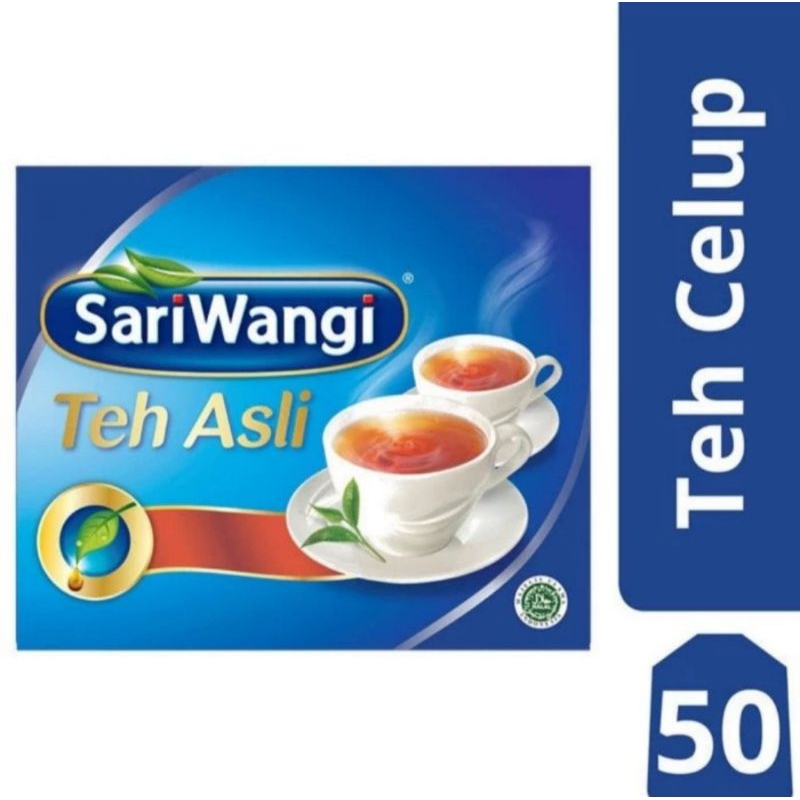

SariWangi Sari Wangi Teh Hitam Asli Kantong Celup Tea Bag Box Isi 50 @1.85g