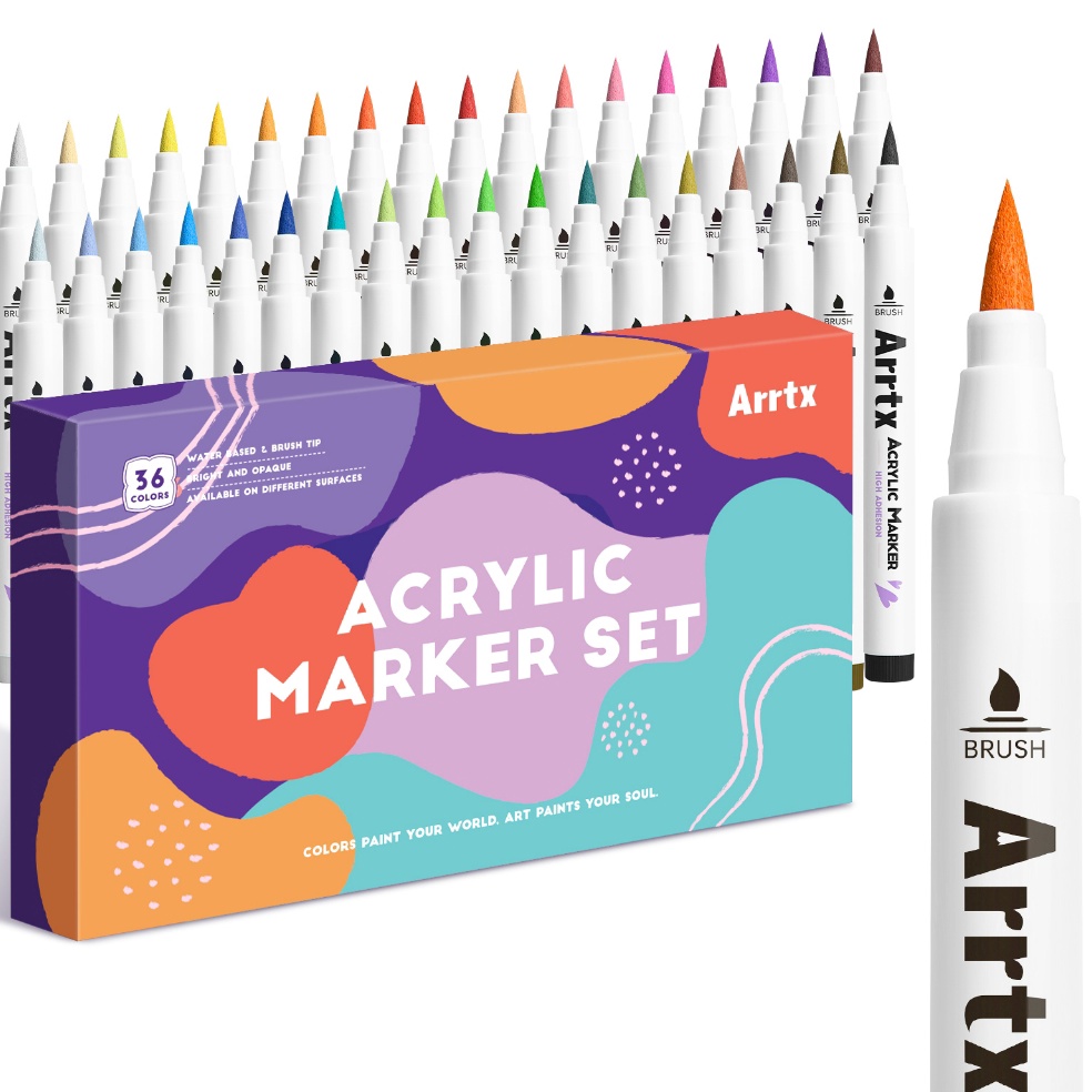 

Arrtx Acrylic brush MarkerPaint MarkersPaint PensArt Markers 36 Colors KODE A7U8