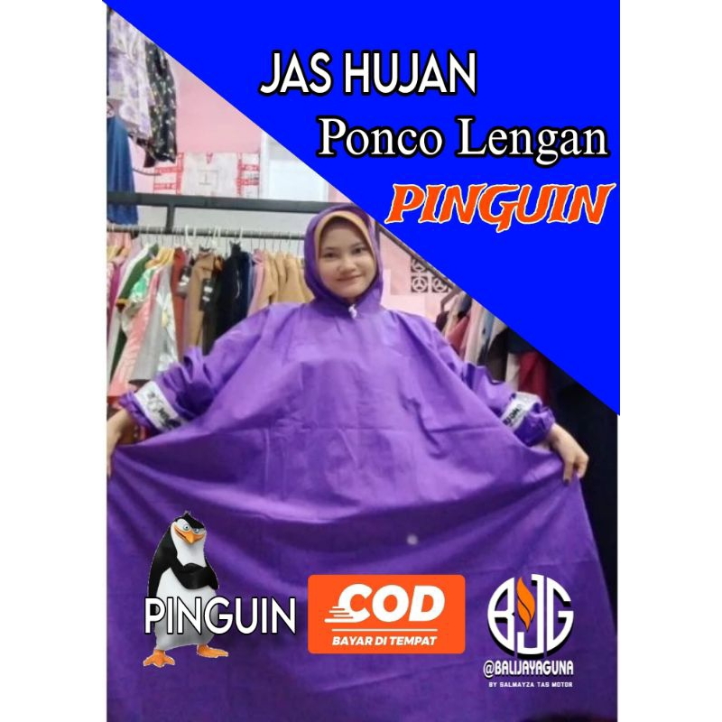 JAS HUJAN PINGUIN PONCO, JAS HUJAN TEBAL, JAS HUJAN BERKUALITAS