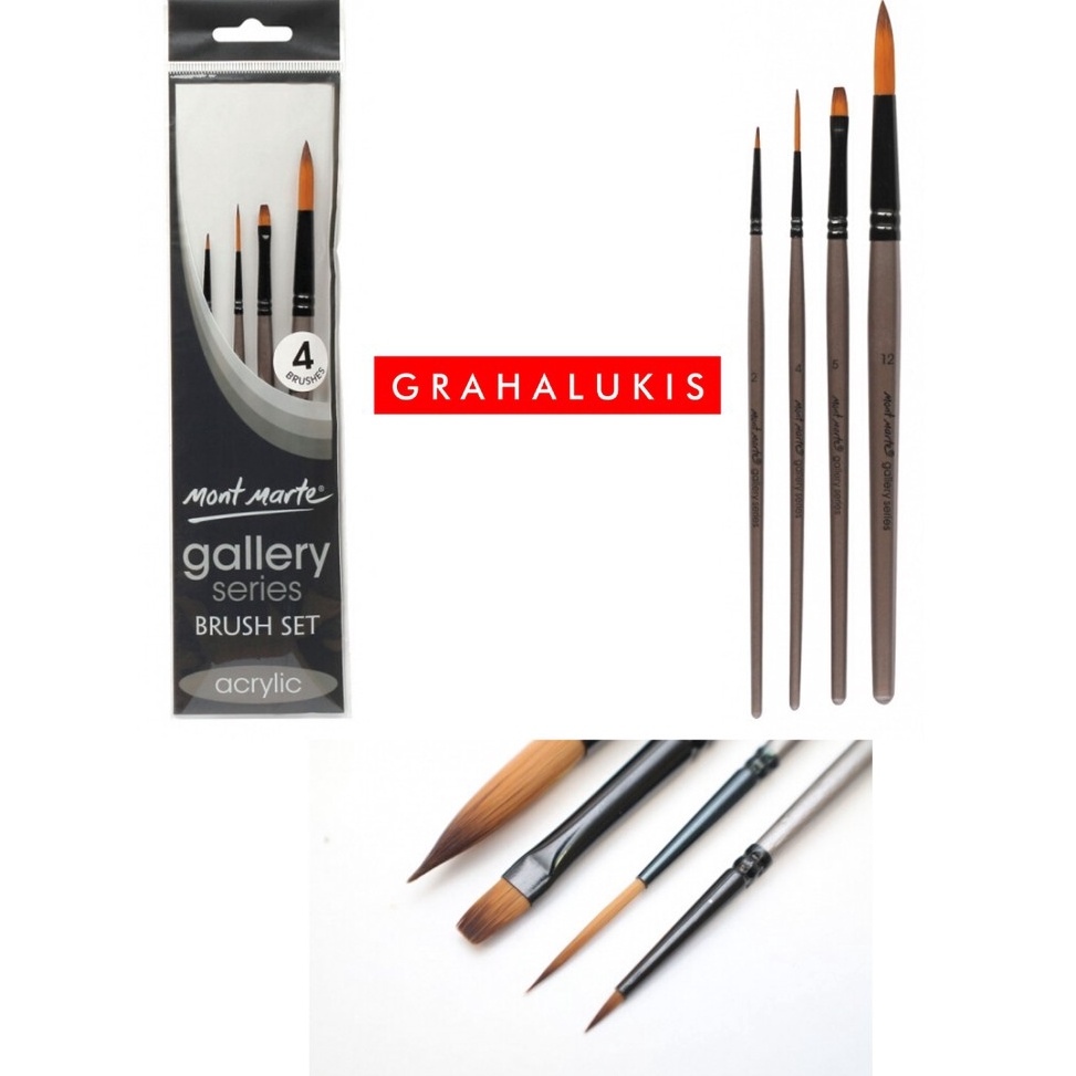 

KODE F1R Kuas Cat Akrilik Gallery Series Brush Set Acrylic 4 pcs BMHS9 Acrylic Brush