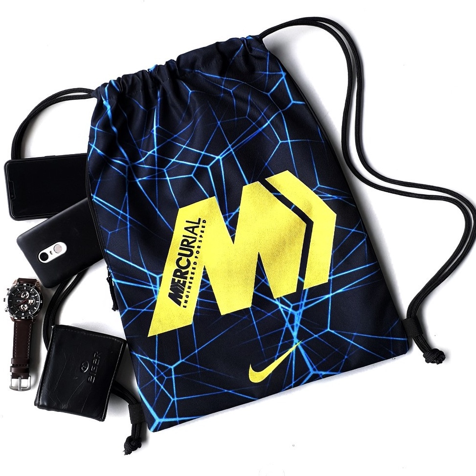 Tas Serut String Bag Gymsack Tas Futsal Sepak Bola Tas Olahraga Nike Mercurial Blue KODE F1G9