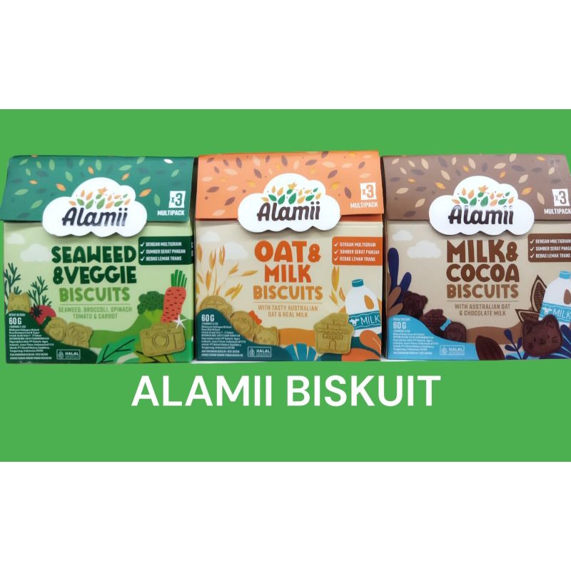 

Alamii Multigrain Biscuits - Camilan Snack Biskuit untuk Anak (1 regular pack isi 3 single serve pack x 20g)