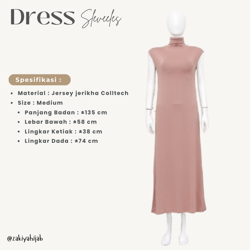 DRESS GAMIS DRESS MANSET SLEEVE LESS size MEDIUM NNER DRESS SPAN JERSEY INNER DRESS PREMIUM GAMIS MA