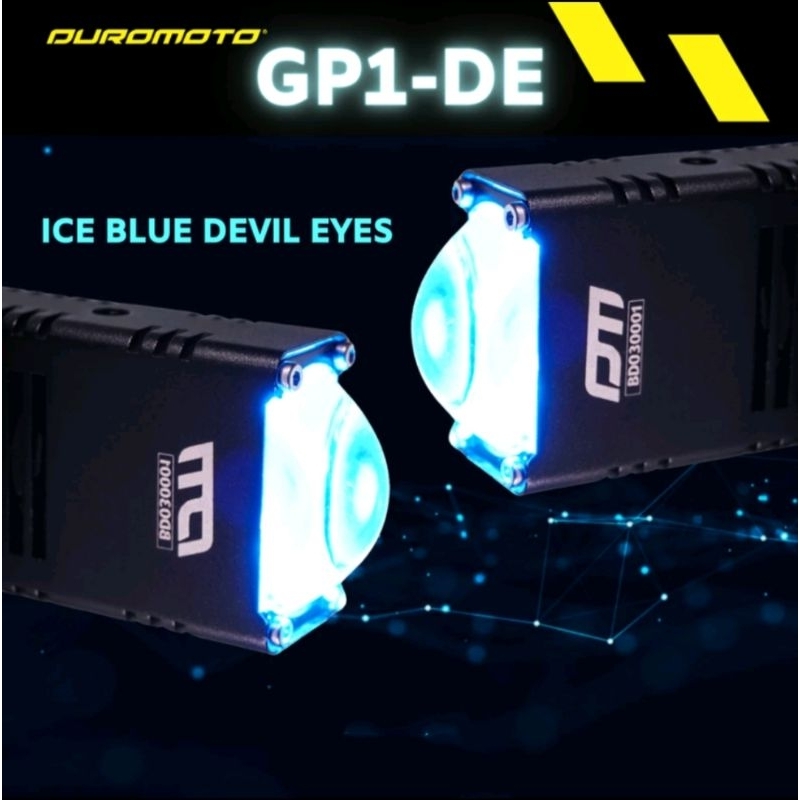 Lampu Duromoto GP1 DE 50.Watt + Ice Blue Demon Eye (Cahaya Putih - Kuning)