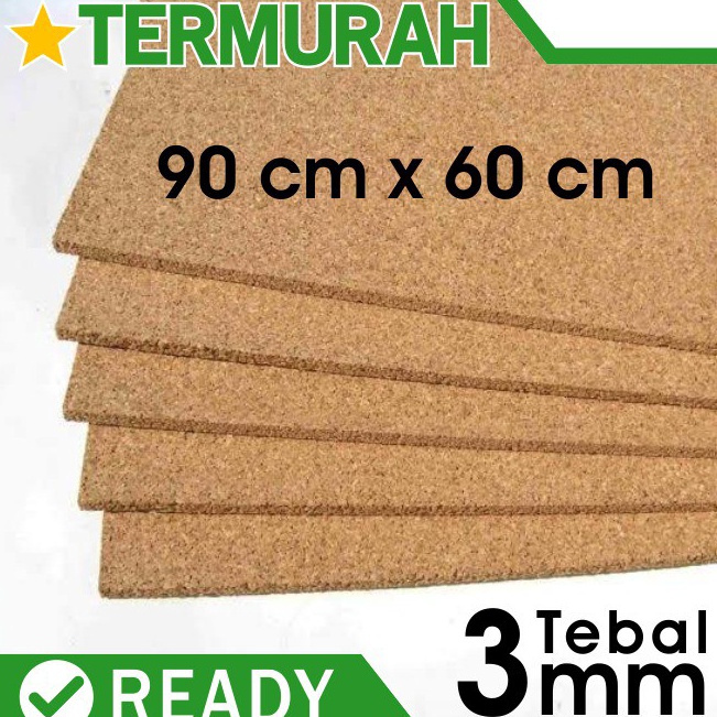 

KODE O6Z6 Cork Board 3mm Pin sheets Sheet gabus lembaran patah polos mading tebal 3 mm
