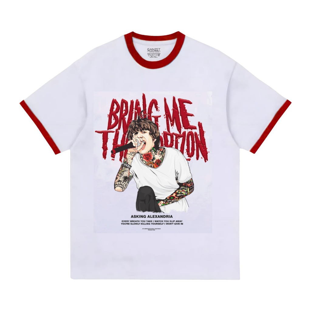 Ganzet store T-shirt bmth OLIVER SYKES Kaos ringer tee lengan pendek unisex pria dan wanita Kaos dis