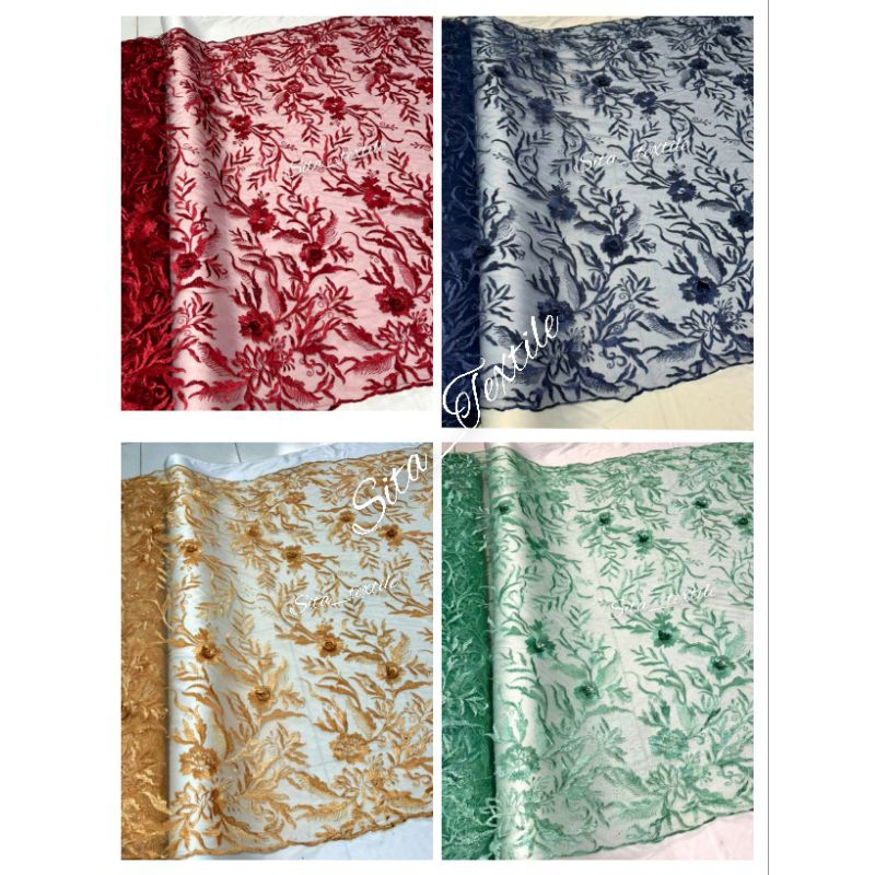 NEW... KAIN TILE AKAR MUTIARA BORDIR TIMBUL (TILE 3D)/TILE METERAN