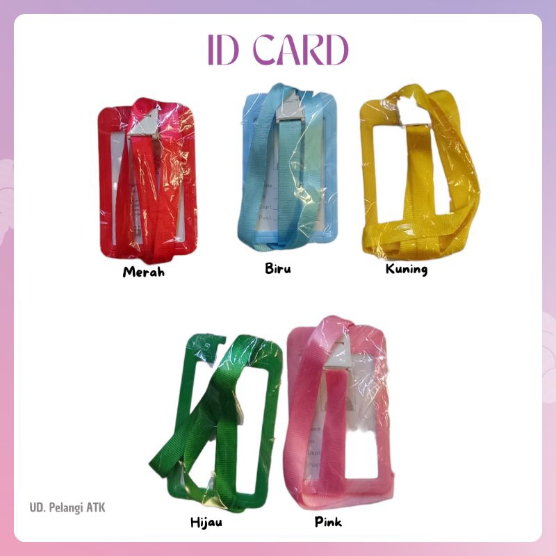 

♥️ pelangiatk ♥️ ID Card + Tali Lanyard | ID Card set Murah | Name Tag warna warni | Keplek Warna warni + Tali