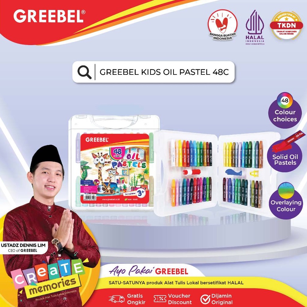 

KODE Q1C7 GREEBEL Crayon Krayon Kids Oil Pastel 48 Warna 48C tdk berdebu cerah utk anak sekolah art tdk beracun