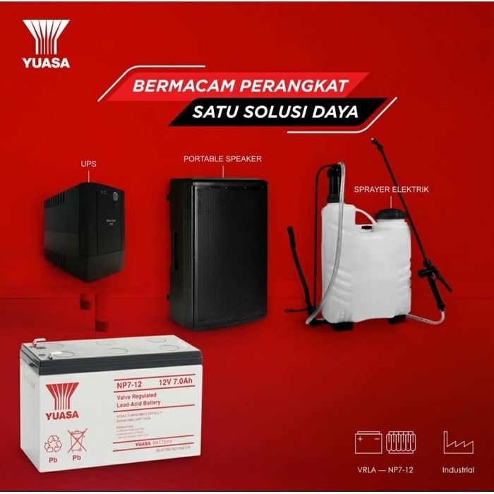 Battery YUASA NP10-6 ( Aki UPS, Aki Mobil, Mainan Aki Sprayer ) Original Bergaransi