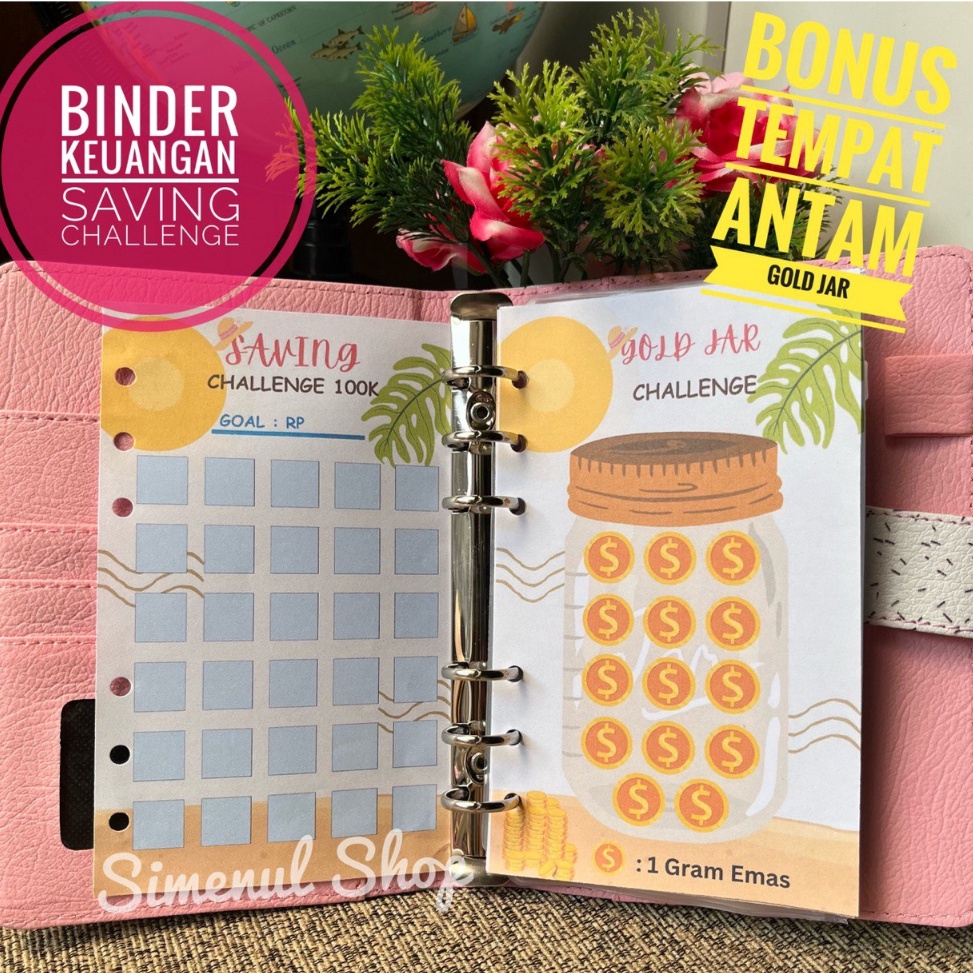 

KODE U6P4 A6 BINDER KEUANGAN MONEY BINDER Paket Saving Challenge Disiplin Keuangan zipper Ziplock