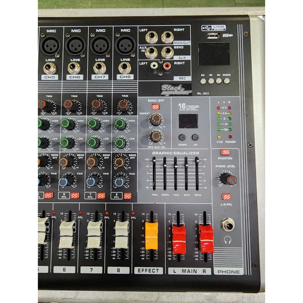 POWER MIXER BLACK SPIDER ML 803 / ML803 8 CHANNEL ORIGINAL BLACKSPIDER