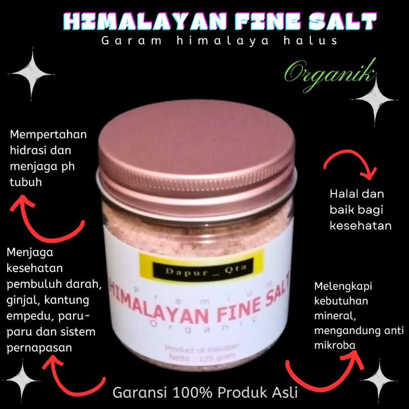 

Garam Himalaya Original Himalayan Fine Salt Organic Pink Himsalt Premium Alami 100% Asli