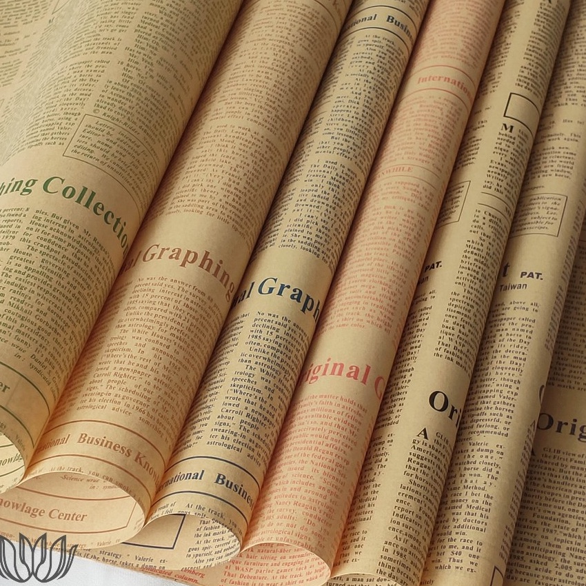 

KI3 1 2 LEMBAR Vintage Craft Newspaper Kertas Buket Bunga Florist Flower Wrapping Paper Kertas Koran