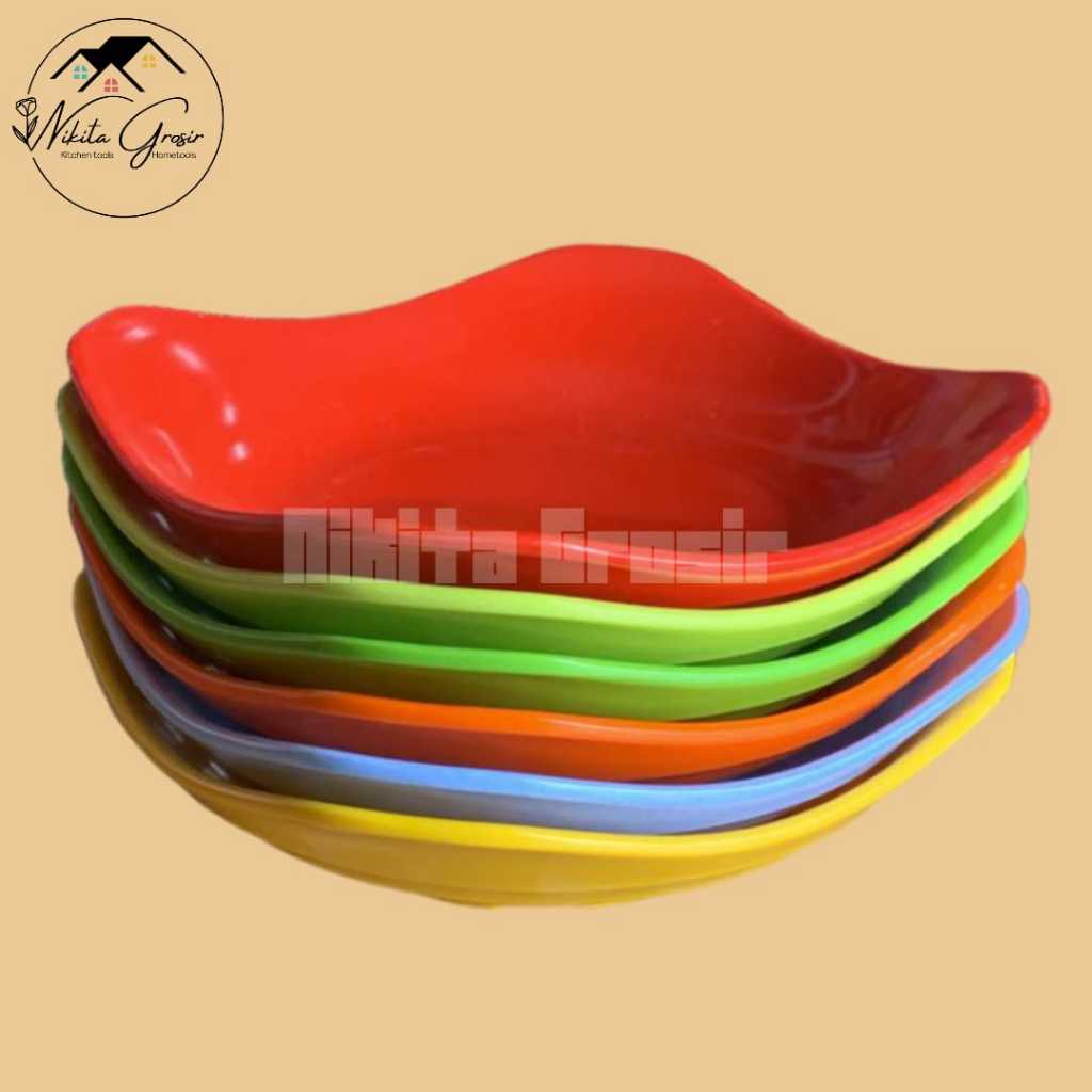 (DONY PR-1606) Piring Saji Segi Melamin / Piring Melamin Segi Dony