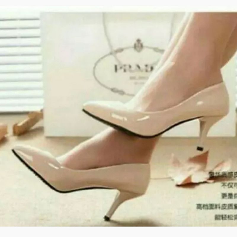 sepatu heels wanita pantofel wanita 7 cm