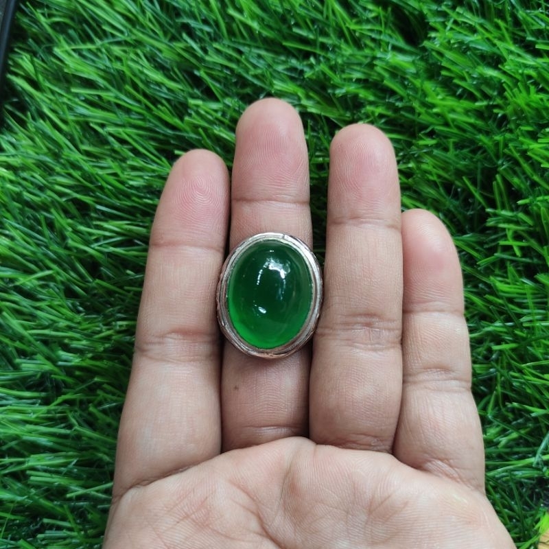 Cincin batu giok Burma tife C jumbo (garansi 100% natural)