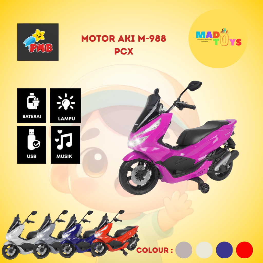 MOTOR AKI ANAK PCX M-988/MOTOR AKI ANAK MURAH/MOTOR AKI ANAK