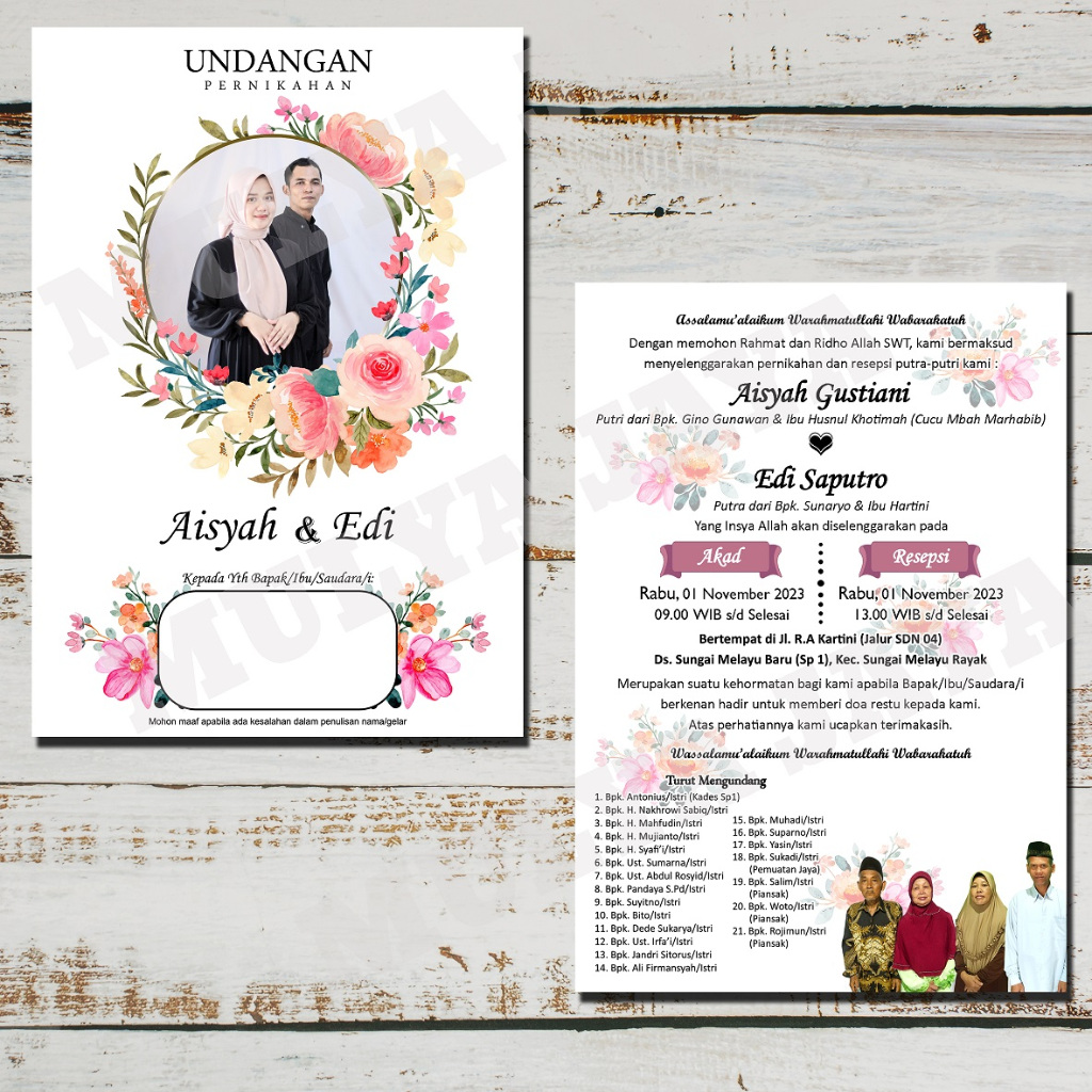 Undangan tebal simpel elegan, ISI BISA DIGANTI SESUKA HATI, bonus undangan digital, video, Custom is