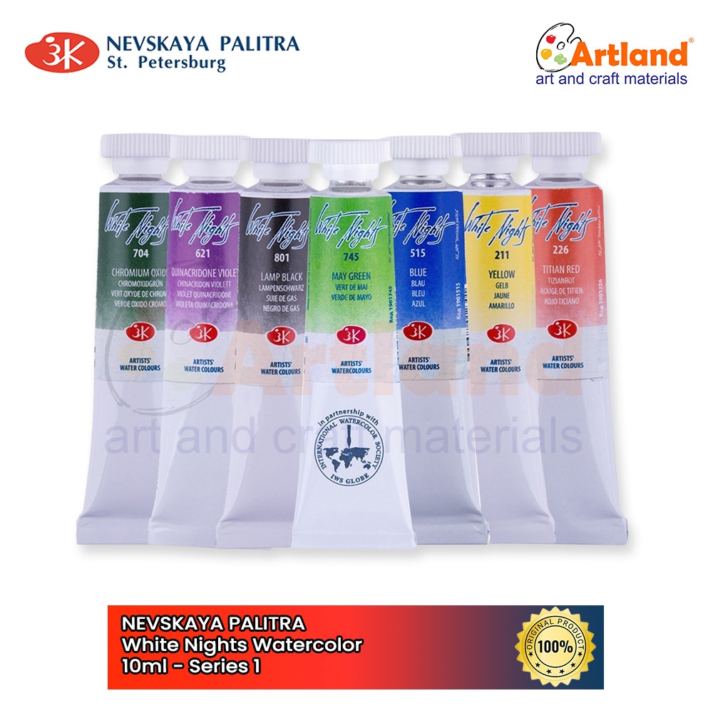 

Nevskaya White Nights Watercolor Tube 10ml – Series 1 | Cat Air Artist Profesional Rusia