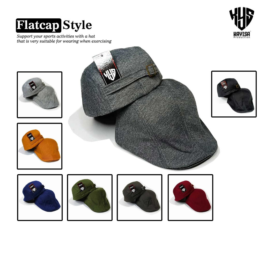 Topi Kodok Pria Dewasa Topi Baret Pelukis Flat Cap Topi Copet-Topi kodok pria vintage