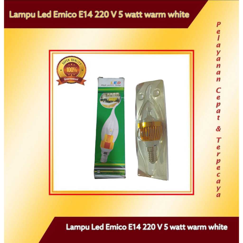 Lampu Led Emico  E14 220 V 5 watt warm white