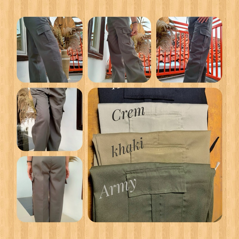 CELANA CARGO WANITA (pinggang full karet)
