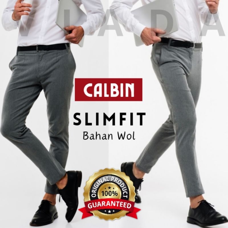 Celana Calbin Slimfit Wol Original Formal Pants