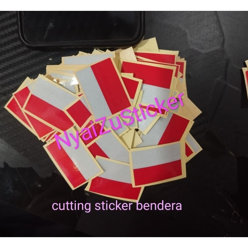 

cutting sticker bendera untuk pipi