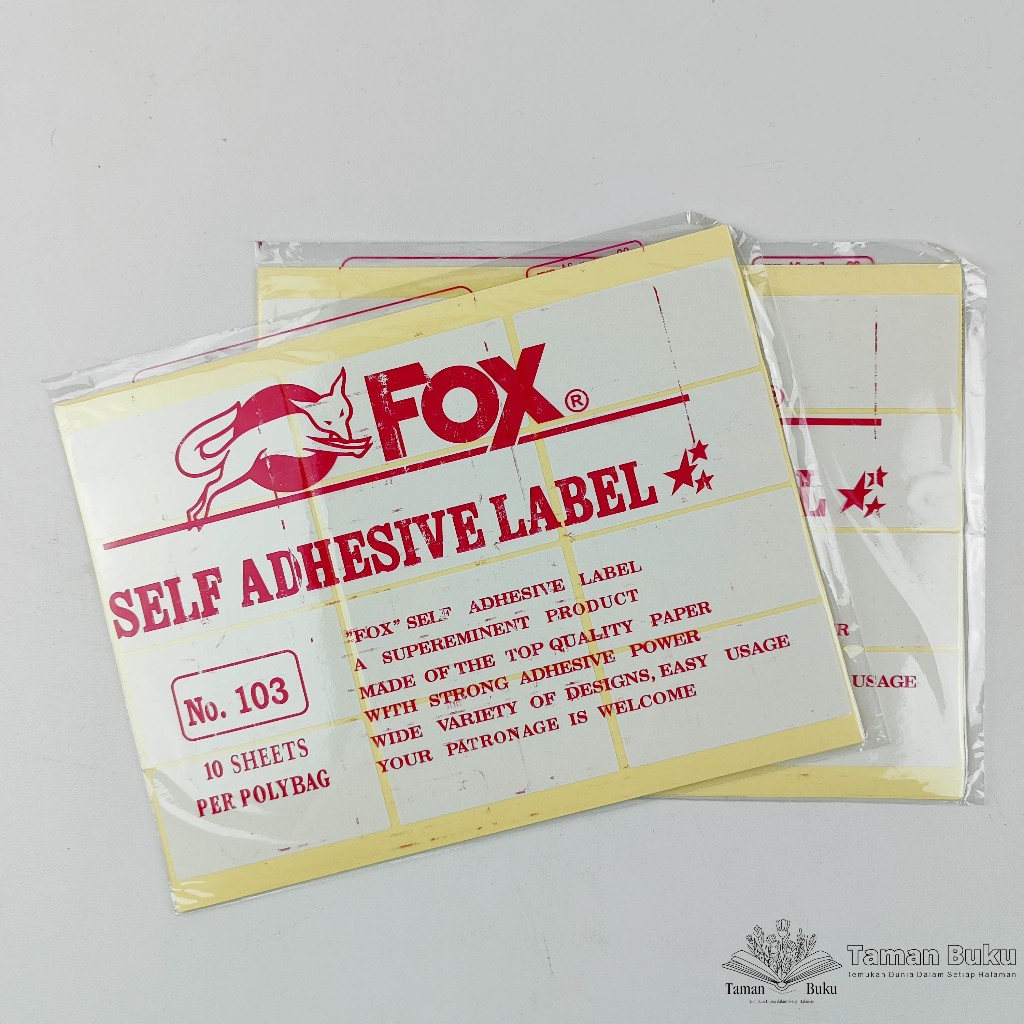 

Stiker Label Fox No 103 Label Undangan Tempelan harga