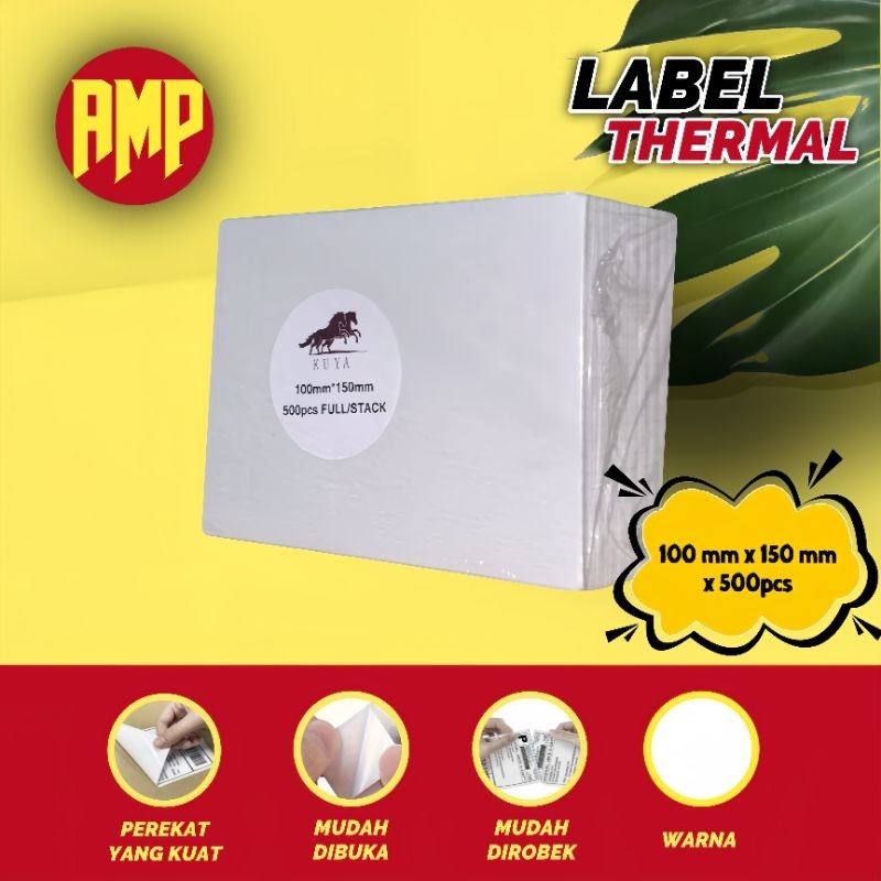 

Label thermal kuya 100mm x 150mm x 500pcs alas kertas