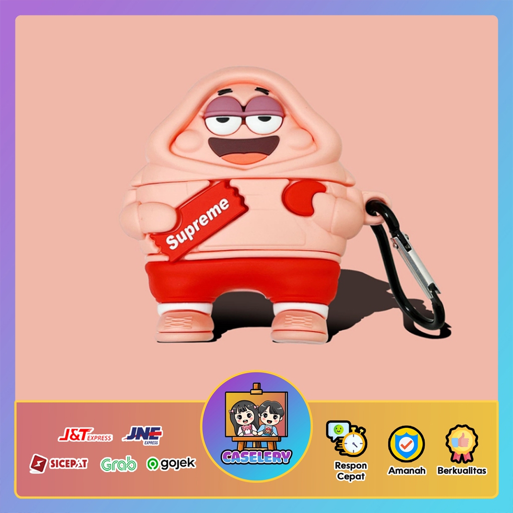 Case WM01 WM02 Baseus Encok Earphone Silikon Karakter Kartun 3D 29- Patrick