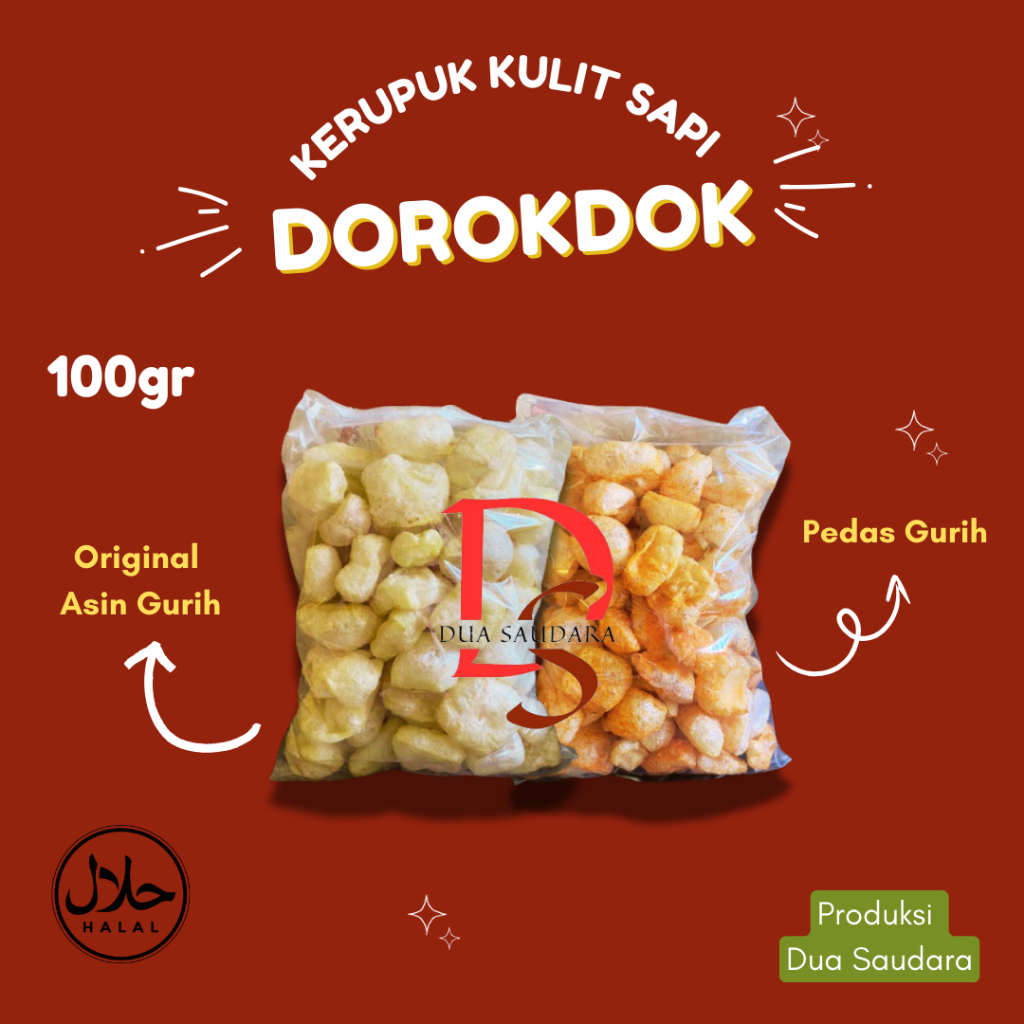 

KERUPUK KULIT SAPI ASLI/DOROKDOK 100gr GURIH RENYAH