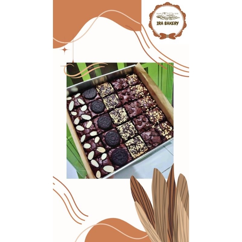 

BROWNIES FUDGY+FREE HURUF (BROWNIES PANGGANG 20×20 ISI 25pcs)