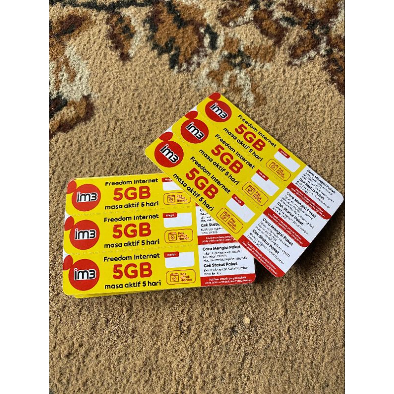 VOUCHER INDOSAT IM3 5GB + KUOTA LOKAL / 5 HARI