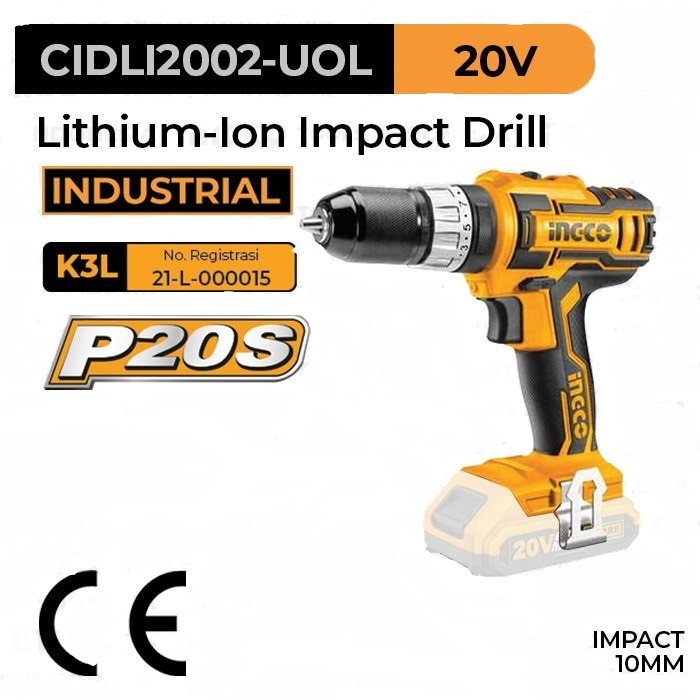 Bor Baterai Impact Murah 10mm INGCO CIDLI2002 Cordless Impact Drill - Unit Only